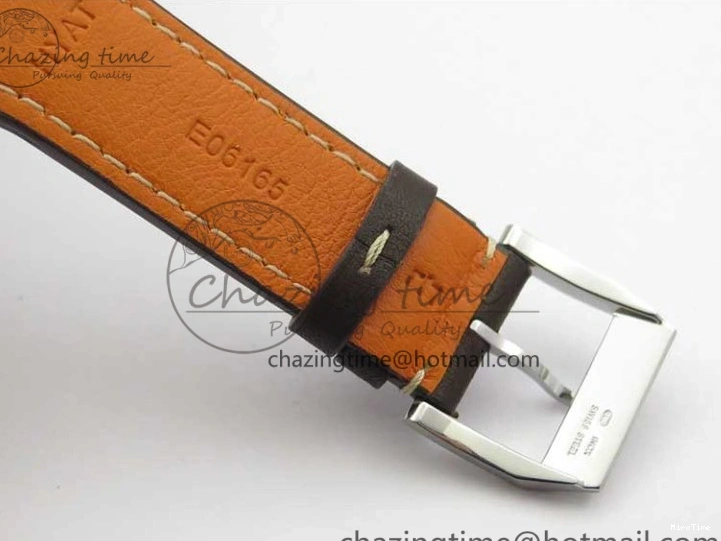 MIROTIME 0224 Original Pilot IW326803 SS MK 1:1 Best Edition Black Dial on Brown Leather Strap MIYOTA 7146